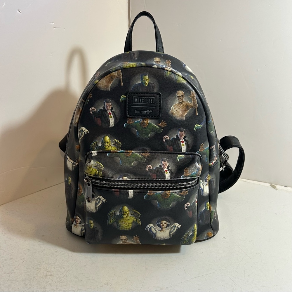 Universal monsters all over print 2024 Loungefly mini backpack faux leather